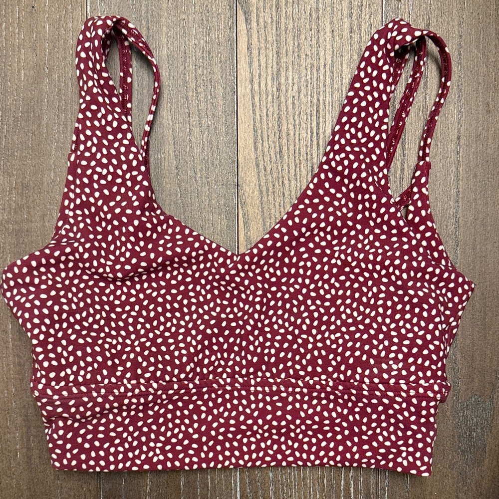 BuffBunny Maroon and White Boss Print Sports Bra